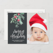 Carte postale de Noël à feuillage persistant (Devant / Derrière)