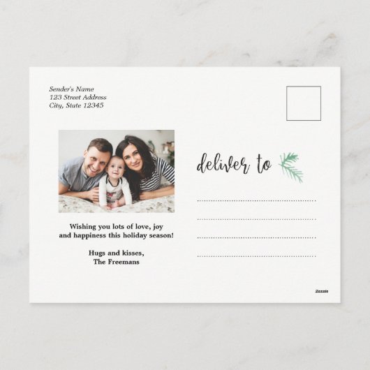 Carte postale de Noël à feuillage persistant (Dos)