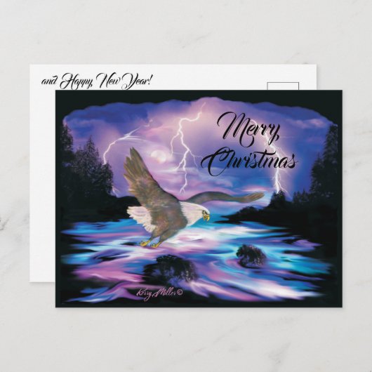 Carte postale de Noël à l'aigle chauve (Devant / Derrière)