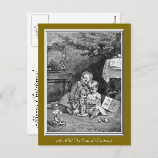 Carte postale de Noël à l'ancienne (Devant / Derrière)