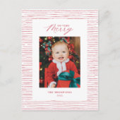 Carte postale de Noël à rayures rouges si joyeux (Devant)