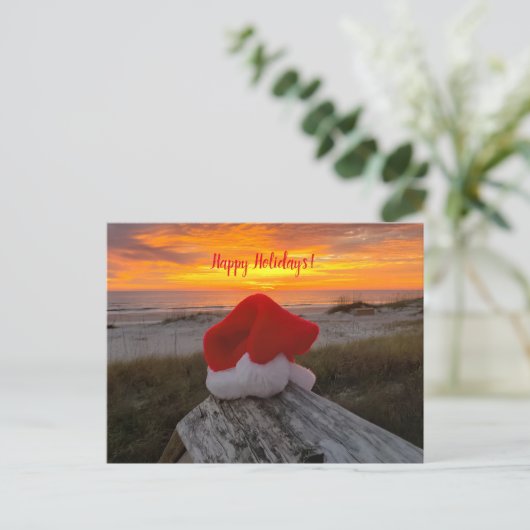 Carte postale de Noël à thème de plage (Debout devant)