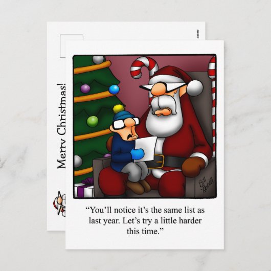 Carte postale de Noël amusant (Devant / Derrière)