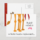 Carte postale de Noël amusante - Camel en costume (Devant / Derrière)