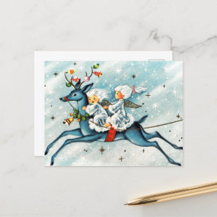 Carte postale de Noël Anges de Noël rétro