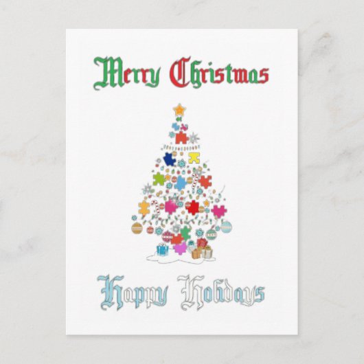 Carte postale de Noël autistique (Devant)