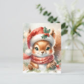 Carte postale de Noël aux écureuils mignons - ador (Debout devant)