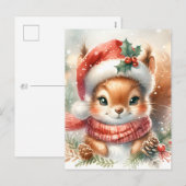 Carte postale de Noël aux écureuils mignons - ador (Devant / Derrière)
