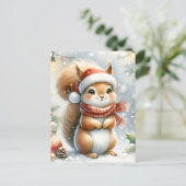 Carte postale de Noël aux écureuils mignons - ador (Debout devant)