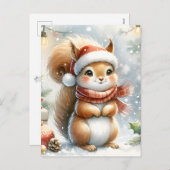 Carte postale de Noël aux écureuils mignons - ador (Devant / Derrière)