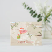 Carte postale de Noël aux oiseaux de neige mignonn (Debout devant)