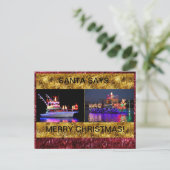 Carte postale de Noël avec bateaux éclairés (Debout devant)