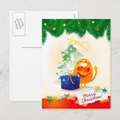 Carte postale de Noël avec chaton (Devant / Derrière)