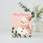 Carte postale de Noël avec joli Snowman (Debout devant)
