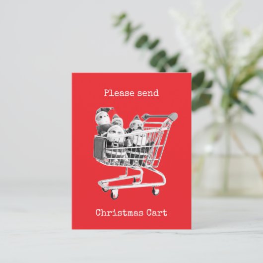 Carte postale de Noël avec le Père Noël dans un pa (Debout devant)