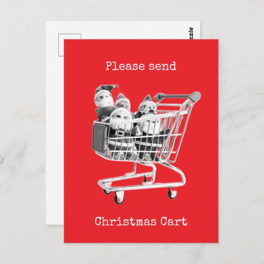 Carte postale de Noël avec le Père Noël dans un pa (Devant / Derrière)