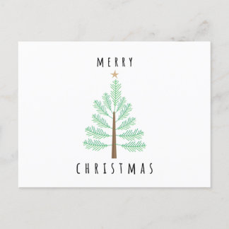 Carte postale de Noël avec sapin et ornements
