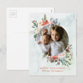 Carte postale de Noël avec une délicate couronne f (Devant / Derrière)