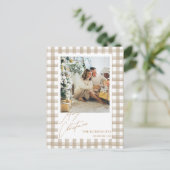 Carte postale de Noël Beige Photo (Debout devant)