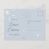 Carte postale de Noël bleu (Dos)