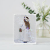 Carte postale de Noël bleu (Debout devant)