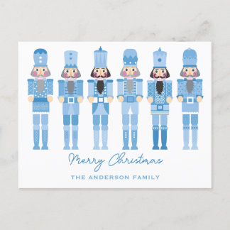 CARTE POSTALE DE NOËL BLEU NUTCRACKERS