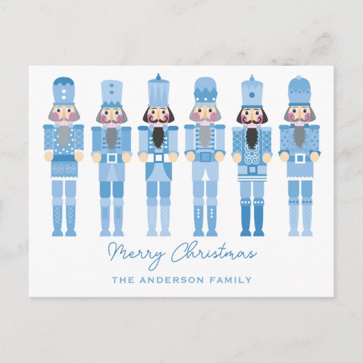 CARTE POSTALE DE NOËL BLEU NUTCRACKERS (Devant)