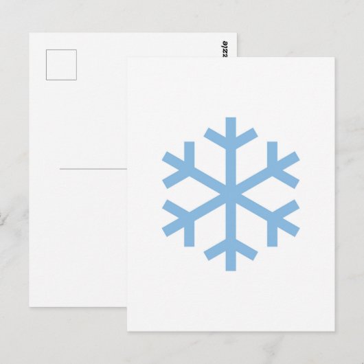 Carte postale de Noël Blue Snowflake (Devant / Derrière)