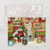 Carte postale de Noël Breezy - Chat / Kitten (Devant / Derrière)