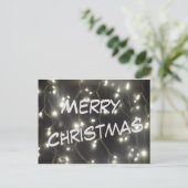 Carte postale de Noël brillant d'argent brillant (Debout devant)