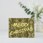 Carte postale de Noël brillant d'or (Debout devant)