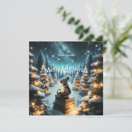 Carte postale de Noël carré magique (Debout devant)