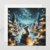 Carte postale de Noël carré magique (Devant / Derrière)