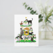 Carte postale de Noël Cat Tree (Debout devant)
