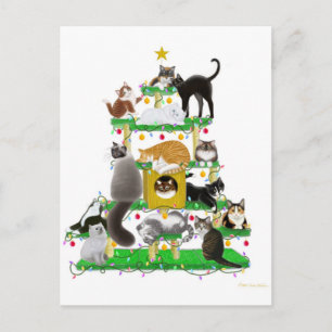 Carte postale de Noël Cat Tree