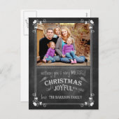 Carte postale de Noël Chalkboard (Devant / Derrière)