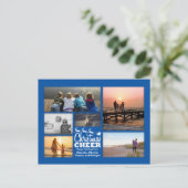Carte postale de Noël Cheer Blue Holiday (Debout devant)
