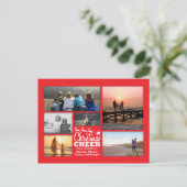 Carte postale de Noël Cheer Red Holiday (Debout devant)