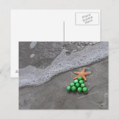 Carte postale de Noël chic de plage (Devant / Derrière)