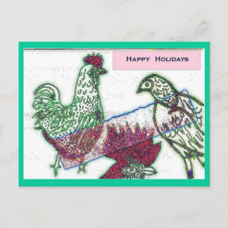 Carte postale de Noël Chicken Joy