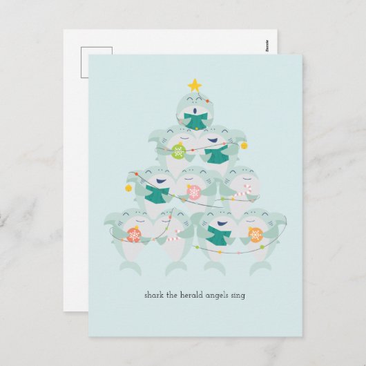 Carte postale de Noël Choir Shark (Devant / Derrière)