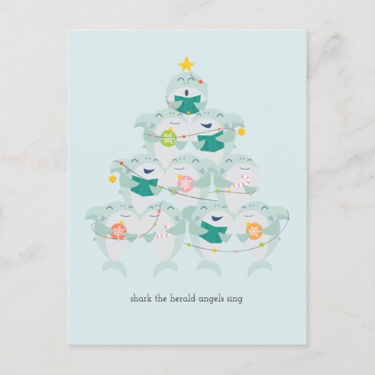 Carte postale de Noël Choir Shark (Devant)
