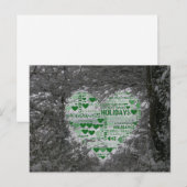 Carte postale de Noël Coeur vert Joyeux vacances (Devant / Derrière)