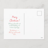 Carte postale de Noël couleur rose (Dos)