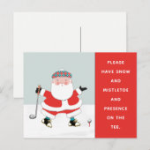 Carte postale de Noël créative pour le golf (Devant / Derrière)