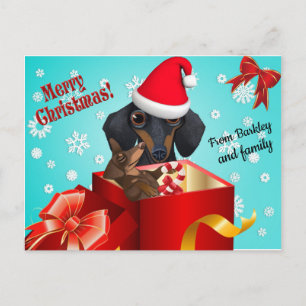 Carte postale de Noël Dachshund
