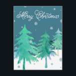 Carte postale de Noël d'arbres d'aquarelle<br><div class="desc">Carte postale de Noël d'arbres d'aquarelle</div>