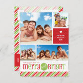 CARTE POSTALE DE NOËL DE 4 PHOTOS : : joyeux et (Devant / Derrière)