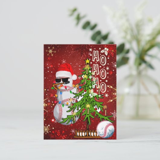 Carte postale de Noël de baseball (Debout devant)