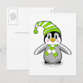 Carte postale de Noël de bébé Penguin (Devant / Derrière)